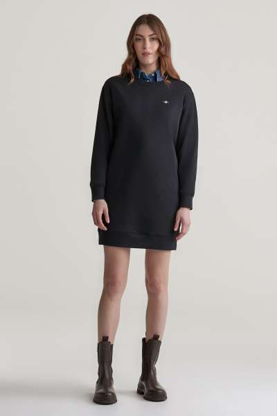 MELEGÍTŐRUHA GANT REL SHIELD C-NECK SWEAT DRESS BLACK