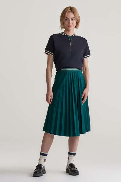 SZOKNYA GANT JERSEY PEATED SKIRT DEEP FOREST