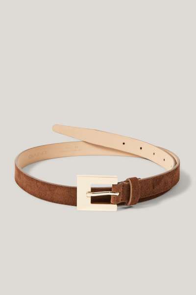 ÖV GANT SLIM SUEDE BELT CACAO