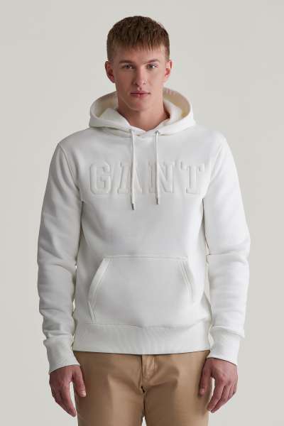 ELEGÍTŐ FELSŐ GANT EBOSSED SWEAT HOODIE EGGSHELL