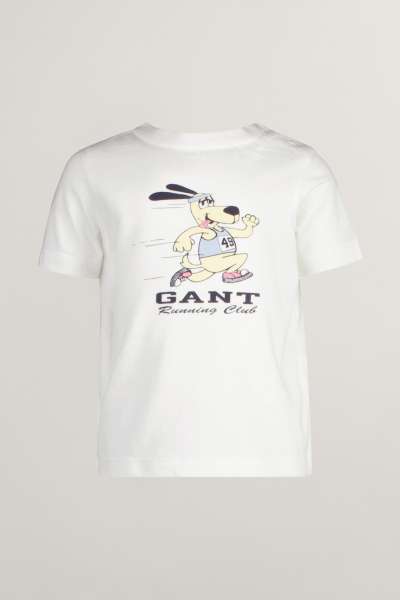 PÓLÓ GANT RUNNING DOG PRINT T-SHIRT WHITE