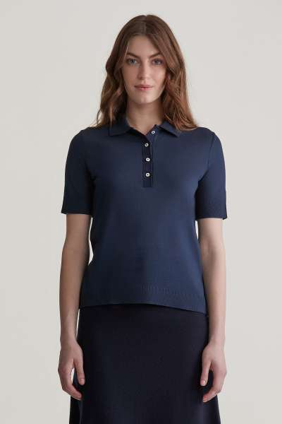 PÓLÓ GANT REG SEAMLESS SS POLO EVENING BLUE