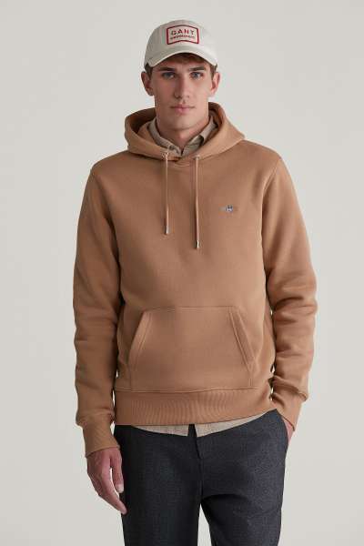 ELEGÍTŐ FELSŐ GANT REG SHIELD HOODIE WAR KHAKI