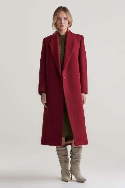 KABÁT GANT TEXTURED WRAP COAT PLUPED RED