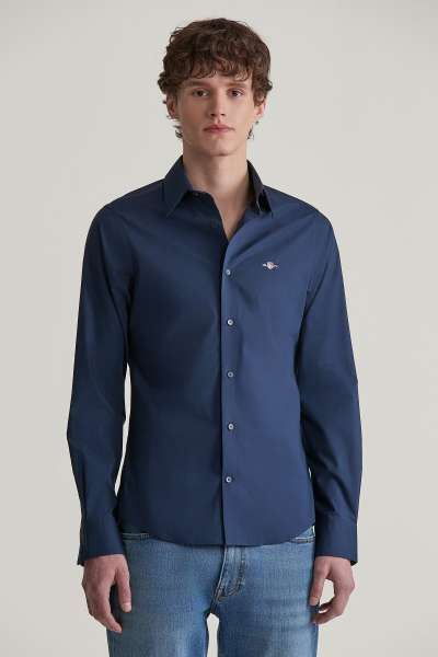 ING GANT LIM POPLIN TRETCH HIRT MARINE