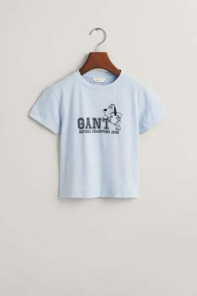 PÓLÓ GANT DOG PRINT T-SHIRT FRESH BLUE
