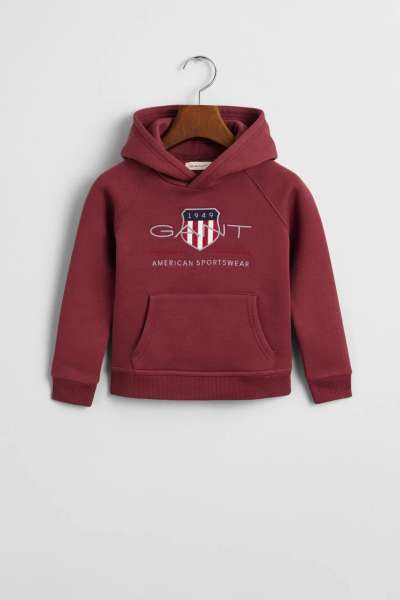 MELEGÍTŐ FELSŐ GANT ARCHIVE SHIELD RAGLAN HOODIE WINE RED