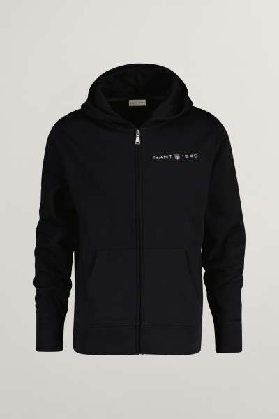 ELEGÍTŐ FELSŐ GANT PRINTED GRAPHIC FULL ZIP HOODIE BLACK