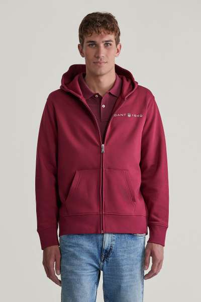 ELEGÍTŐ FELSŐ GANT PRINTED GRAPHIC FULL ZIP HOODIE RICH WINE