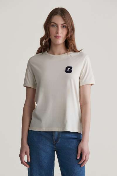 PÓLÓ GANT REG G BADGE  T-HIRT CREAM