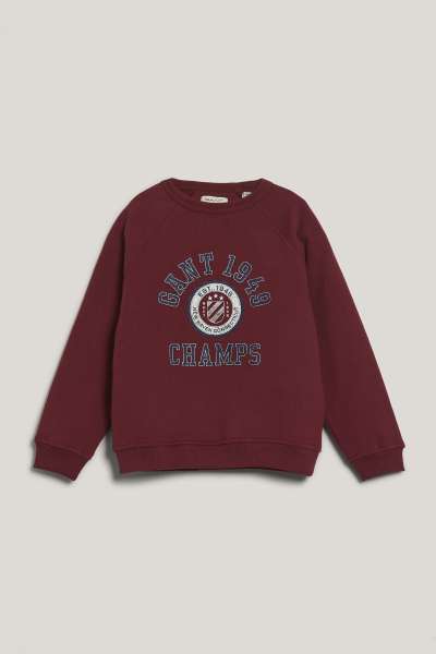 MELEGÍTŐ FELSŐ GANT 1949 RAGLAN C-NECK WINE RED