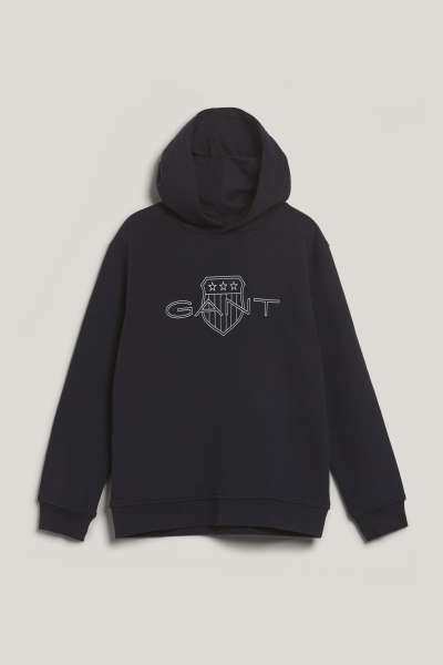 MELEGÍTŐ FELSŐ GANT RELAXED CONTRAST SHIELD HOODIE EVENING BLUE