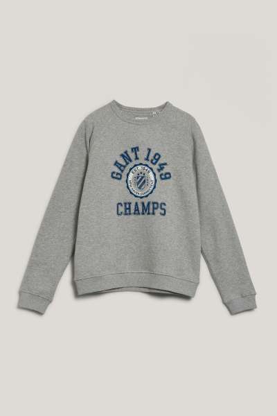 MELEGÍTŐ FELSŐ GANT 1949 RAGLAN C-NECK LIGHT GREY MELANGE