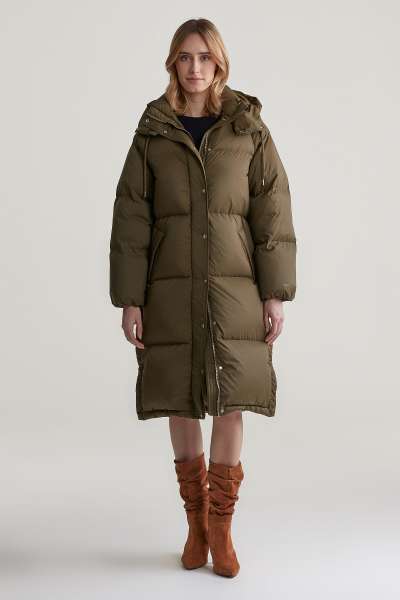 KABÁT GANT FULL LENGTH DOWN COAT DARK CACTUS