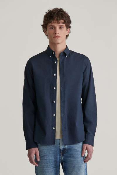 ING GANT LIM FLANNEL MELANGE HIRT MARINE