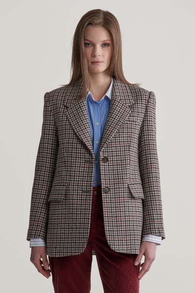 ZAKÓ GANT REG HOUNDSTOOTH BLAZER SOFT OAT