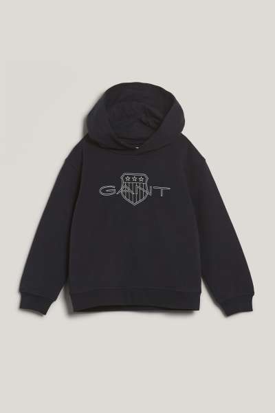 MELEGÍTŐ FELSŐ GANT RELAXED CONTRAST SHIELD HOODIE EVENING BLUE