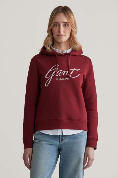 MELEGÍTŐ FELSŐ GANT REG SCRIPT HOODIE PLUMPED RED