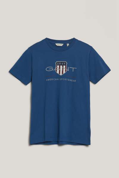 PÓLÓ GANT ARCHIVE SHIELD SS T-SHIRT VINTAGE BLUE
