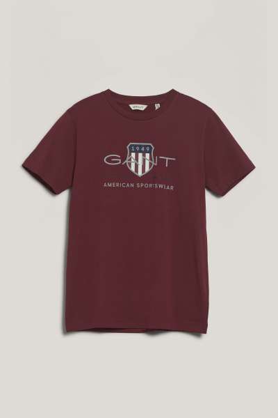 PÓLÓ GANT ARCHIVE SHIELD SS T-SHIRT WINE RED