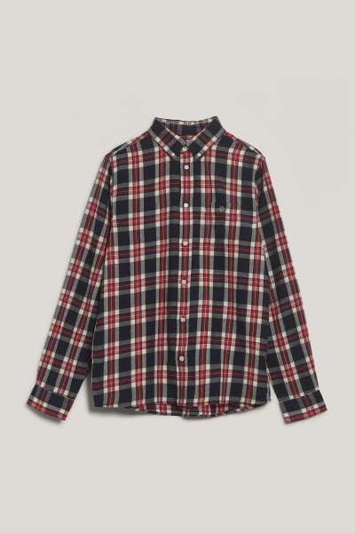ING GANT CHECKED FLANNEL BD SHIRT EVENING BLUE
