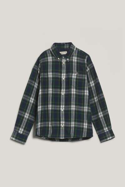 ING GANT CHECKED FLANNEL BD SHIRT NAVY