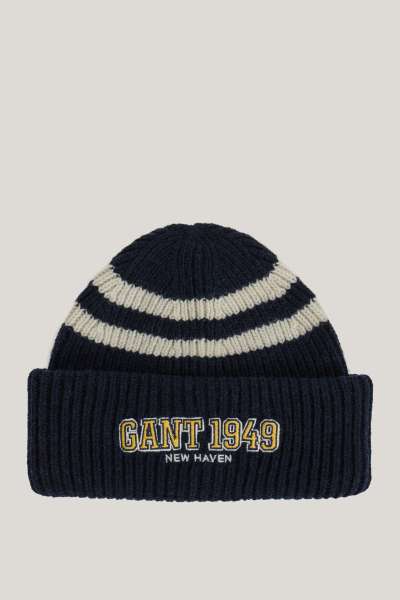 SAPKA 1-6 ÉVES GANT STRIPED KNITTED BEANIE EVENING BLUE