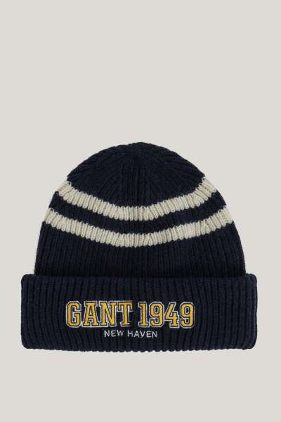 SAPKA 7-16 ÉVES GANT 1949 STRIPED KNITTED BEANIE EVENING BLUE
