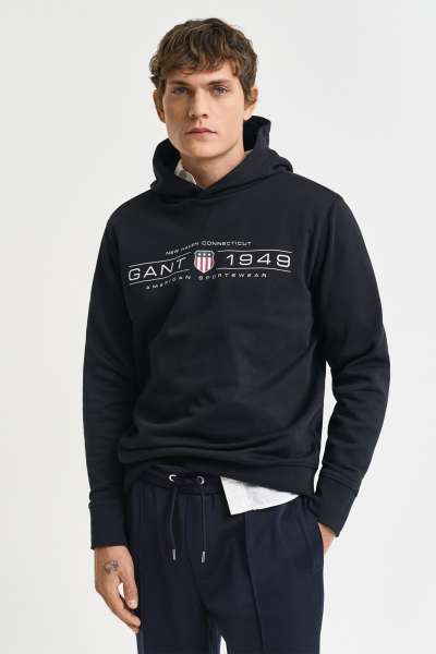 ELEGÍTŐ FELSŐ GANT GRAPHIC HOODIE BLACK