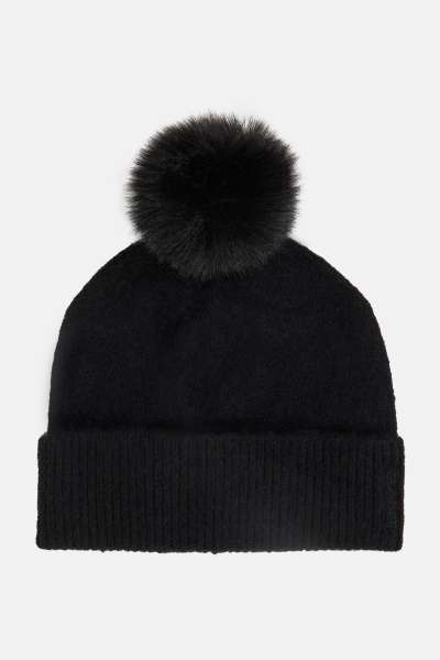 SAPKA GANT ALPACA BLEND POM POM BEANIE BLACK