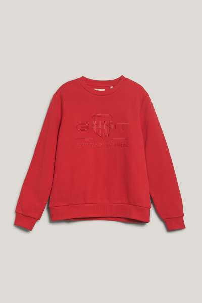 MELEGÍTŐ FELSŐ GANT REG TONAL SHIELD C-NECK SWEAT BRIGHT RED