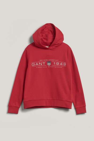 MELEGÍTŐ FELSŐ GANT REG SHIELD HOODIE BRIGHT RED