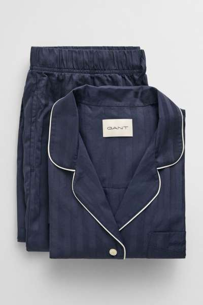 PIZSAA GANT SATIN STRIPE PAJAA SET GB EVENING BLUE