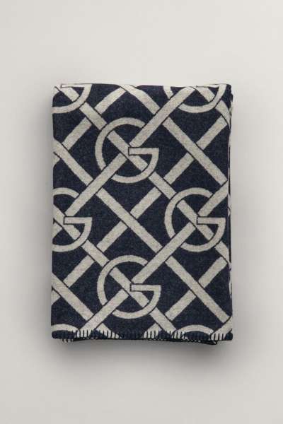 TAKARÓ GANT G-PATTERN THROW 130X180 EVENING BLUE