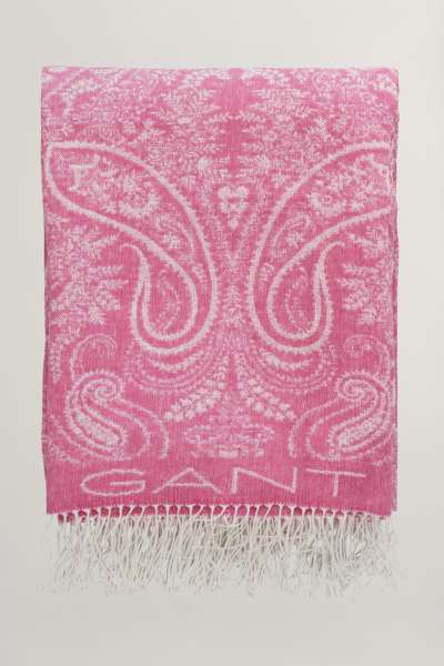 TAKARÓ GANT JACQUARD PAISLEY THROW 130X180 BOLD VIOLET