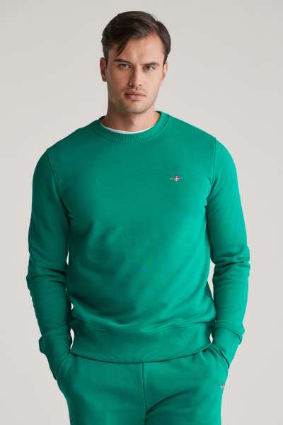 ELEGÍTŐFELSŐ GANT REG SHIELD C-NECK SWEAT DEEP GREEN