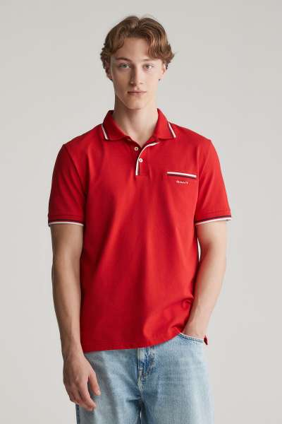 PÓLÓ GANT 2-COL TIPPING SS PIQUE POLO RUBY RED