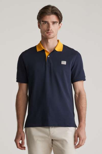 PÓLÓ GANT CONTRAST SS POLO EVENING BLUE