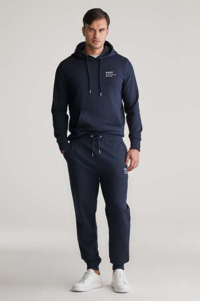TRÉNINGNADRÁG GANT CRIPT GRAPHIC JEREY WEAT PANT EVENING BLUE