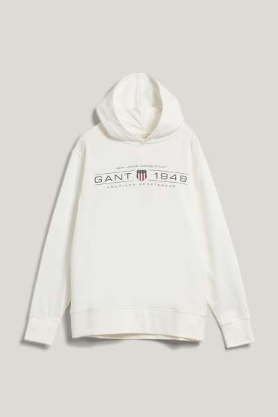 ELEGÍTŐFELSŐ GANT GRAPHIC HOODIE EGGSHELL