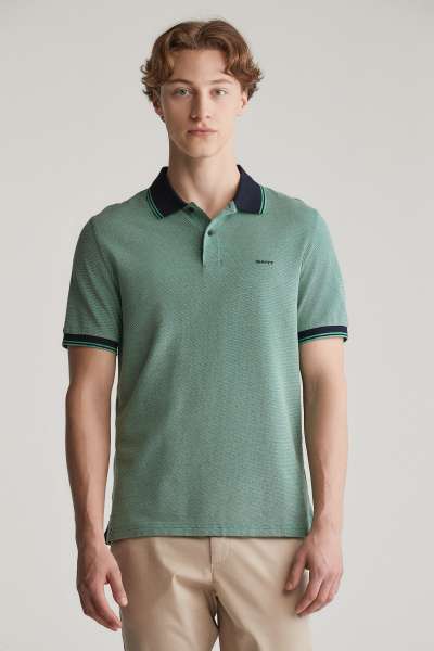 PÓLÓ GANT 4-COL OXFORD SS PIQUE DEEP GREEN