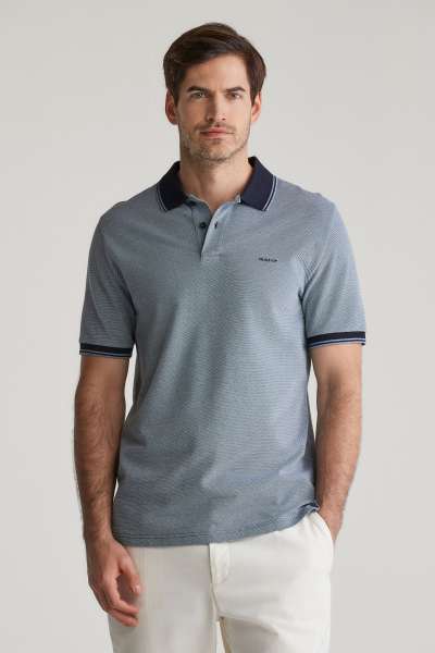PÓLÓ GANT 4-COL OXFORD SS PIQUE DUSTY NAVY