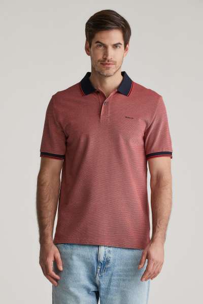 PÓLÓ GANT 4-COL OXFORD SS PIQUE RUBY RED