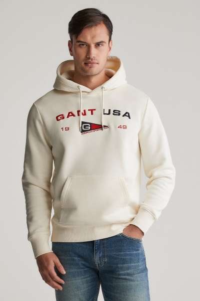 ELEGÍTŐFELSŐ GANT GRAPHIC SWEAT HOODIE CREA