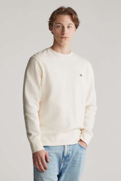 ELEGÍTŐFELSŐ GANT TEXTURE C-NECK SWEAT CREA