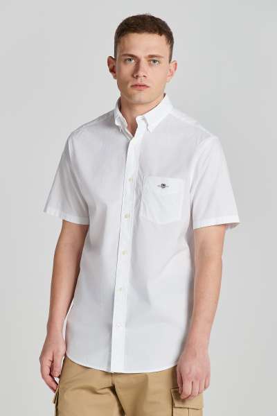 ING GANT REG CLASSIC POPLIN SS SHIRT WHITE