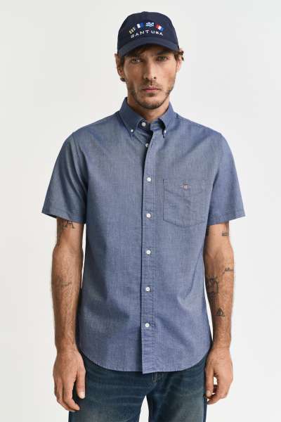 ING GANT REG CLASSIC OXFORD SS SHIRT PERSIAN BLUE