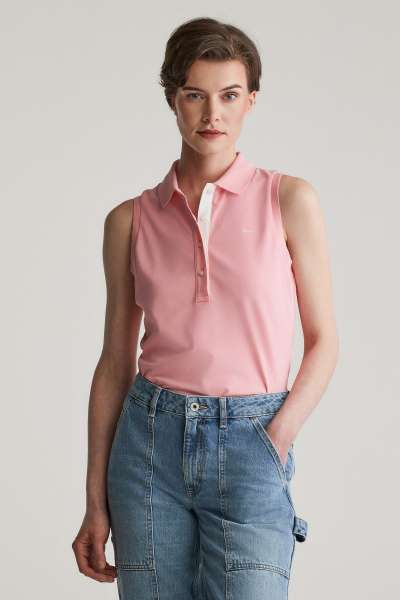 PÓLÓ GANT CONTRAT COLLAR LEEVELE PIQUE GERANIUM PINK