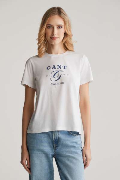PÓLÓ GANT REG GRAPHIC SS T-SHIRT WHITE