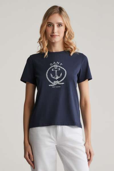 PÓLÓ GANT REG GRAPHIC SS T-SHIRT EVENING BLUE